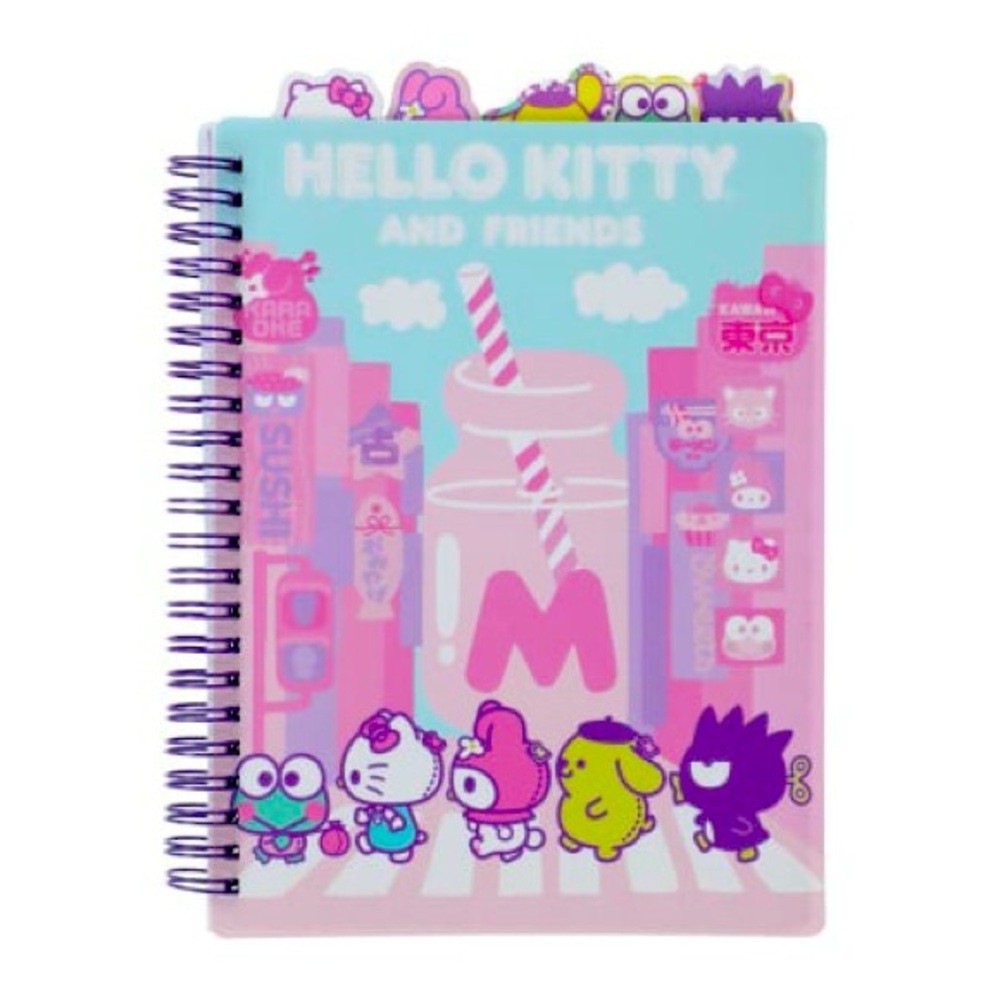 Hello Kitty and Friends Spiral Tabbed Notebook